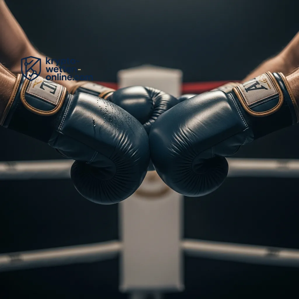 Zwei Boxhandschuhe berühren sich als Symbol für den sportlichen Wettkampf und den direkten Vergleich zwischen Australien und der Türkei.