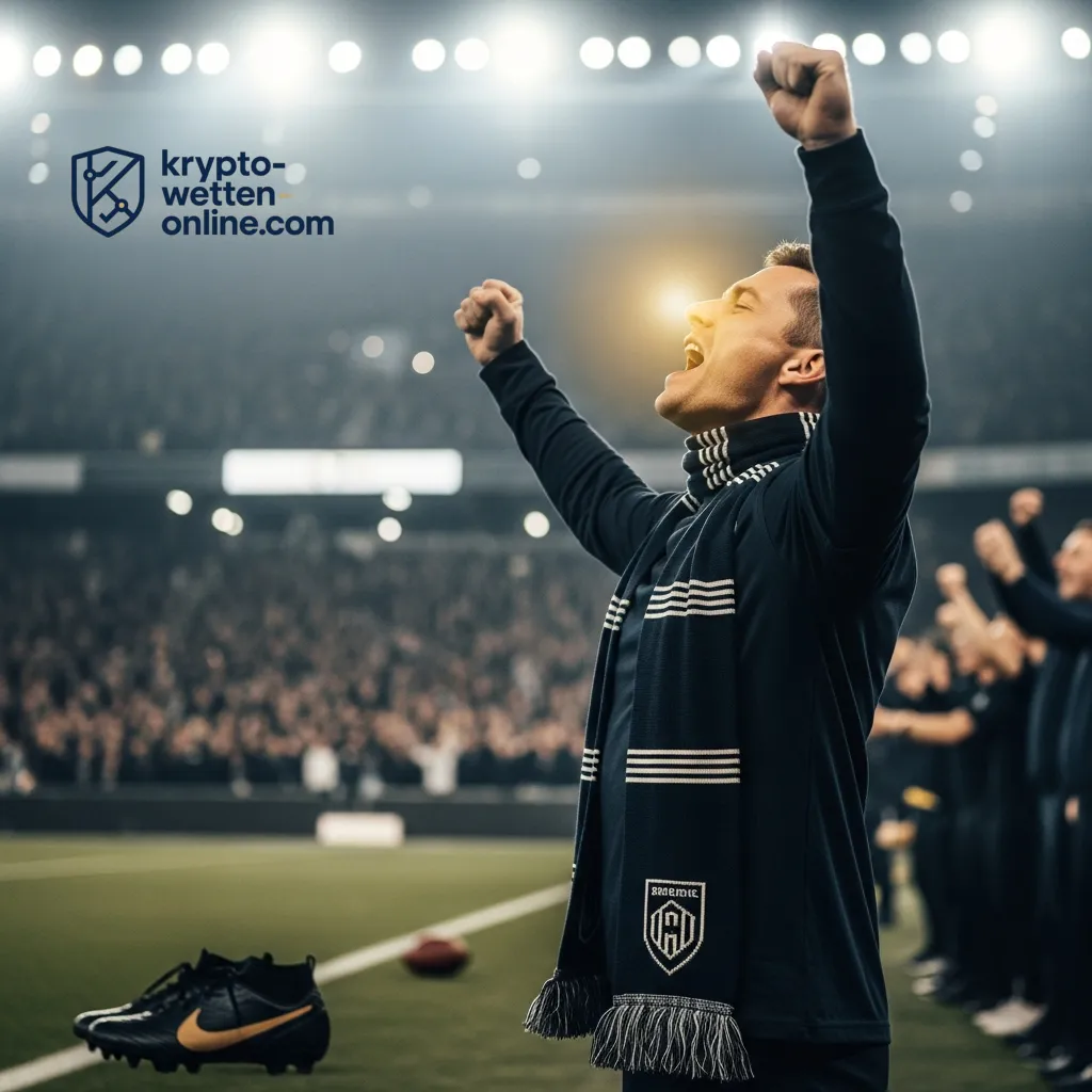 Ein triumphierender Trainer feiert auf dem Spielfeld inmitten einer jubelnden Menge und symbolisiert die hohe Erwartung und den Wettbewerbsgeist der Weltmeisterschaft 2026.